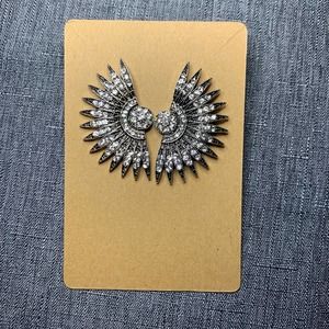 3/$10 NEW!- Black and Silver Fan Earrings with Rhinestones